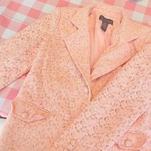 Dialogue Medium pink work blazer embroidered women’s floral print